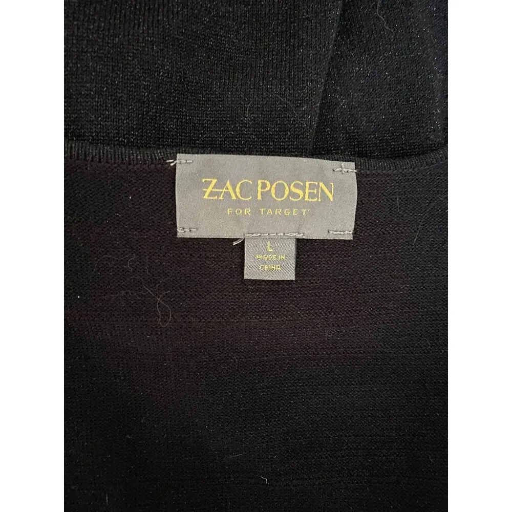 EUC Zac Posen for Target Black Sparkle Cardigan Mesh Sleeve L